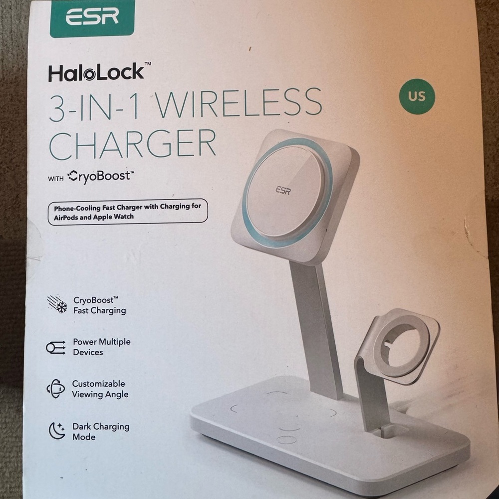 ESR HaloLock 3-in-1 Wireless Charger - White